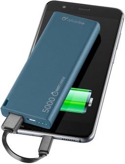 CELLULARLINE PowerBank 5000 mAh Cellular Line Free Power slim blu